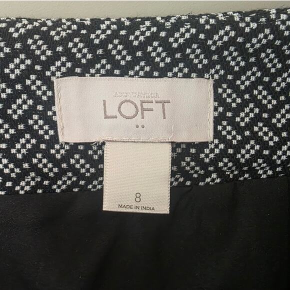Ann Taylor Loft black white skirt with front pockets - 8 - Picture 2 of 4